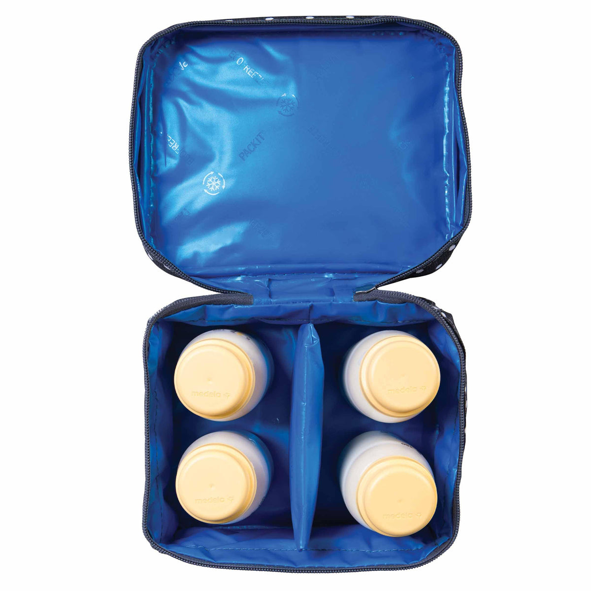 freezable-breastmilk-and-formula-cooler-g2 2023_Breastmilk-Cooler_Polka-Dots_Top-Down_4-Bottles_Lores.jpg