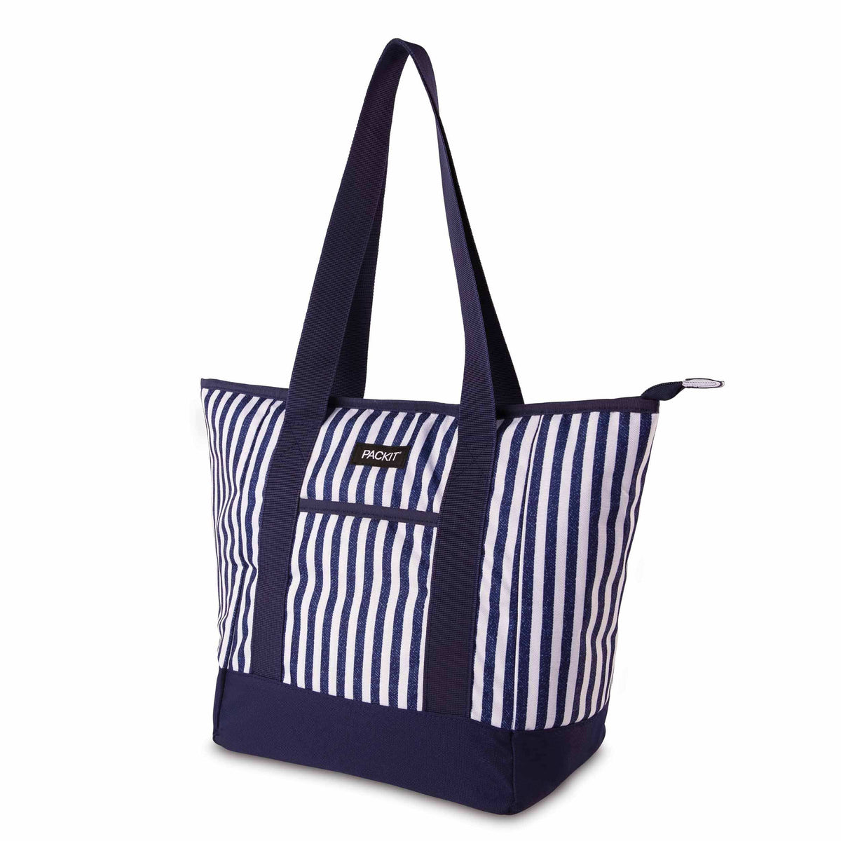 freezable-12-can-tote-cooler-m3 freezable-12-can-tote-cooler-city-seaside-stripe-left-angled.jpg