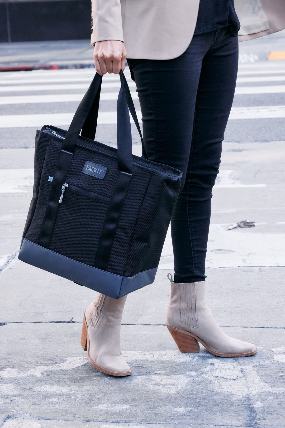freezable-carry-tote-p9 freezable-carry-tote-black-gray-lifestyle-city-bag-only.jpg