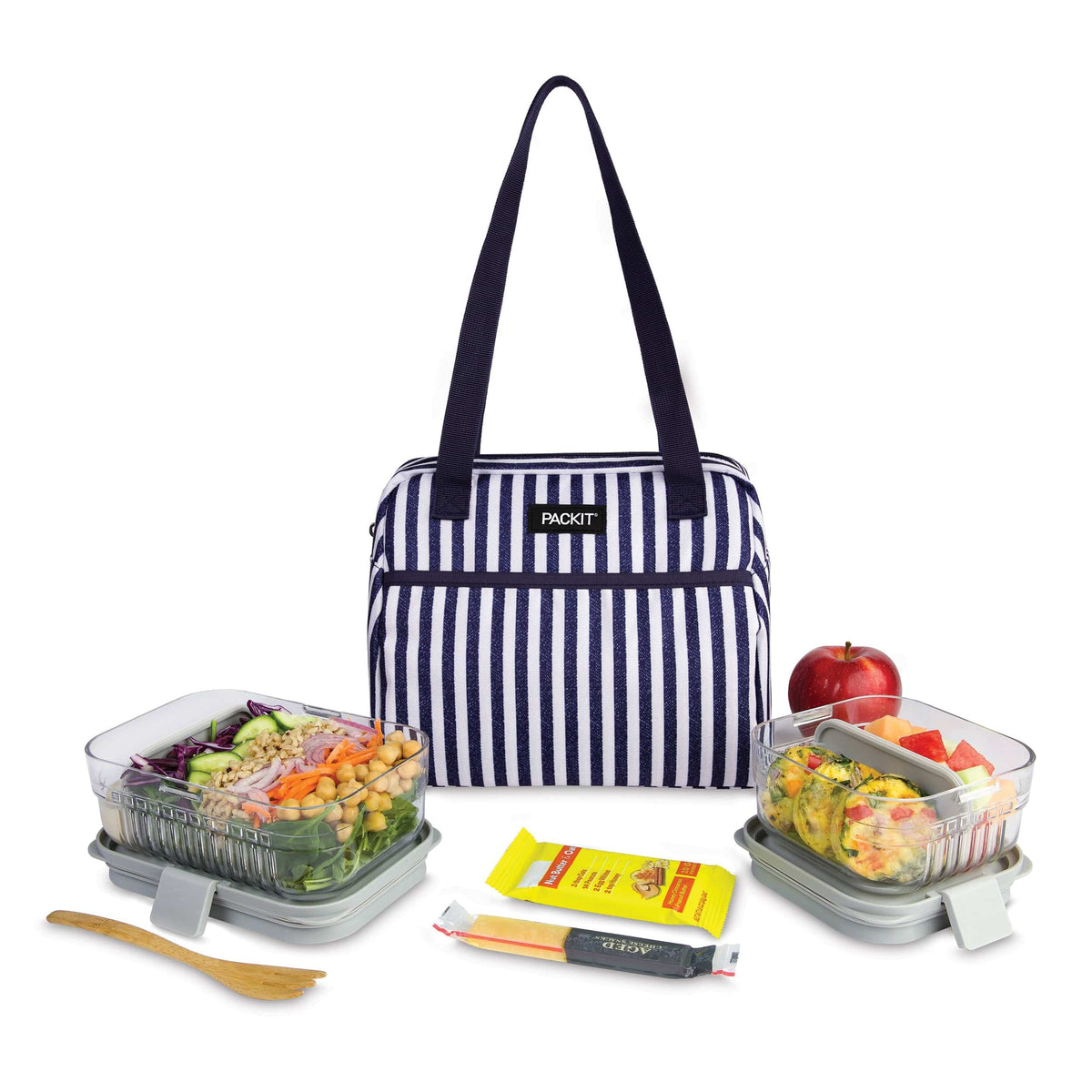 freezable-hampton-lunch-bag-f8 freezable-hampton-lunch-bag-seaside-stripe-front-food-combo.jpg